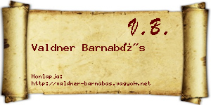 Valdner Barnabás névjegykártya